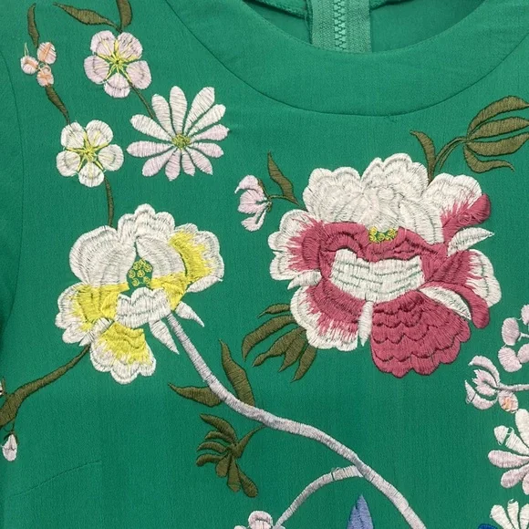 ASOS Maternity Green Floral Embroidered Midi Dress - Picture 2 of 3